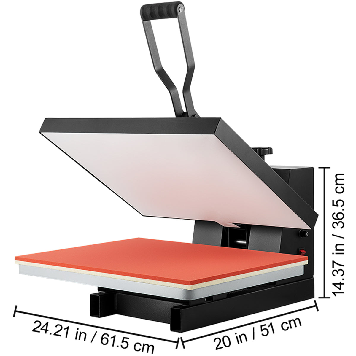 VEVOR Heat Press 16x20, 1700W Power Heat Press Machine, Fast Heating, High Pressure Heat Press Machine for T-Shirt, Digital Industrial Sublimation Printer for Heat Transfer Vinyl, Easy to Use, Black