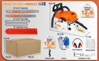 58Cc 2-Stroke Gasoline Chainsaw, Featuring Dual Quick-Switch Bars of 20 Inches And 18 Inches, a Portable Cordless Gasoline Chain Saw Ideal for Felling Trees, Cutting Firewood, Processing Wood, And Trimming Trees