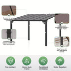 Outdoor Gazebo & Pergola Set - Hard Top Lean-to Wall Mounted Aluminum Alloy Awning With Canopy Roof, Outdoor All-Weather Cover For Patio, Backyard, Deck, Shade & Rain Protection(Multi-size Selection)