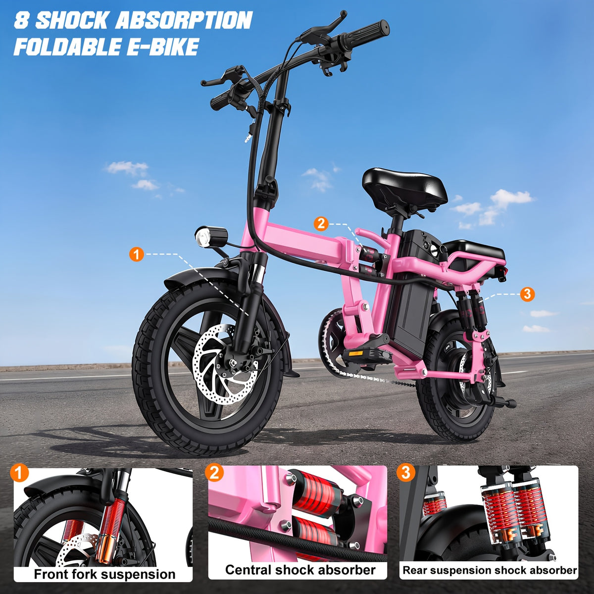 Folding Electric Bike, 560W Motor, 18-24MPH Top Speed, 48V 7.8-12AH Battery, 25-30 Miles Pedal-Assisted Range, 500LBS Max Load Capacity, Ideal for Daily Commuting And Outdoor Trips
