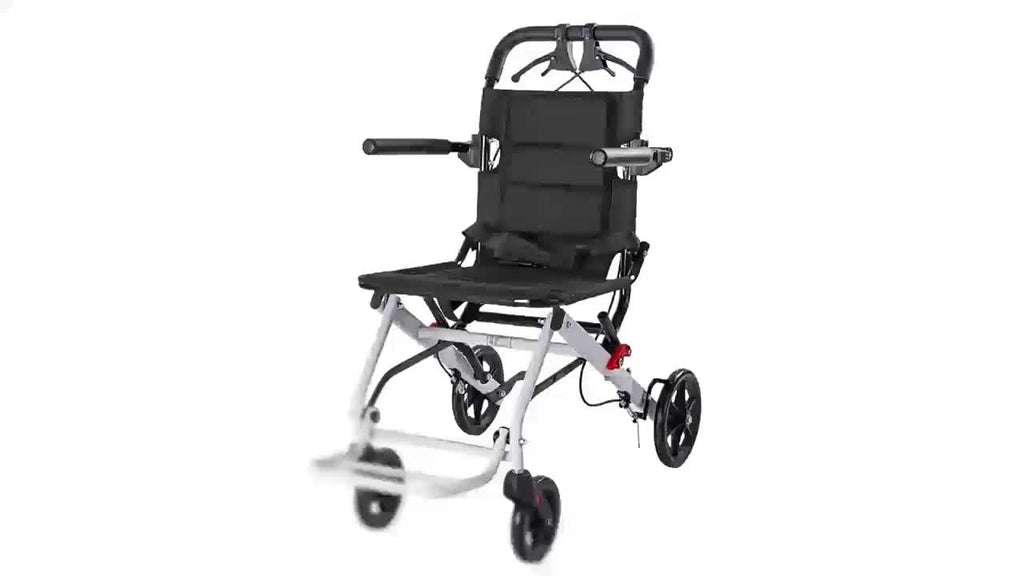 Aevi Ultra-Light Folding Portable Wheelchair for the Elderly, Portable Wheelchair for Adults and Children, Load Capacity 220 Lbs, Suitable for the Elderly, Adults, and Seniors for Outings, Can Be Placed in the Trunk