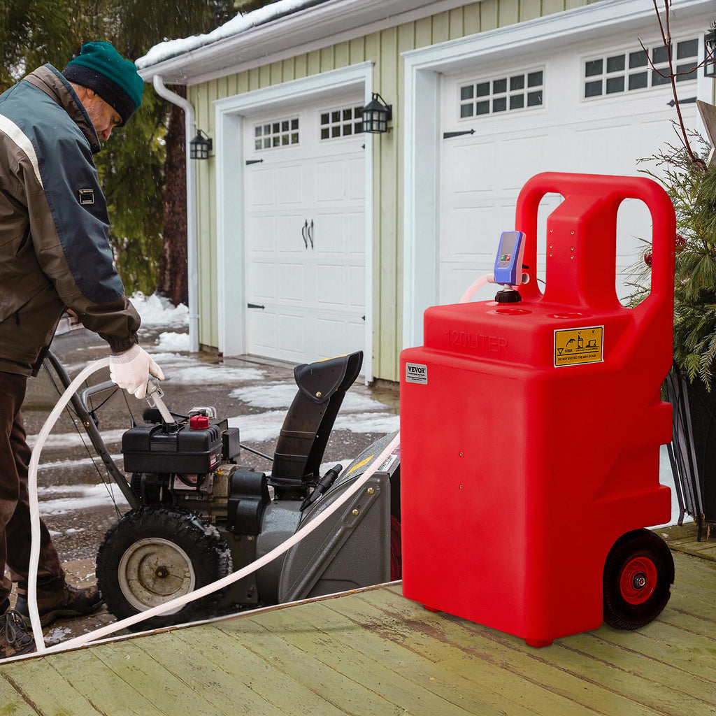 VEVOR Fuel Caddy 16 Gallon/ 32 Gallon Fuel Tank with 12V DC 2.5 GPM/ 15 GPM Electric Transfer Pump