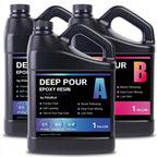 Deep Pour Epoxy Resin by POURLA, 3 Gallon Kit for 2–4 Inch River Tables and Casting Projects