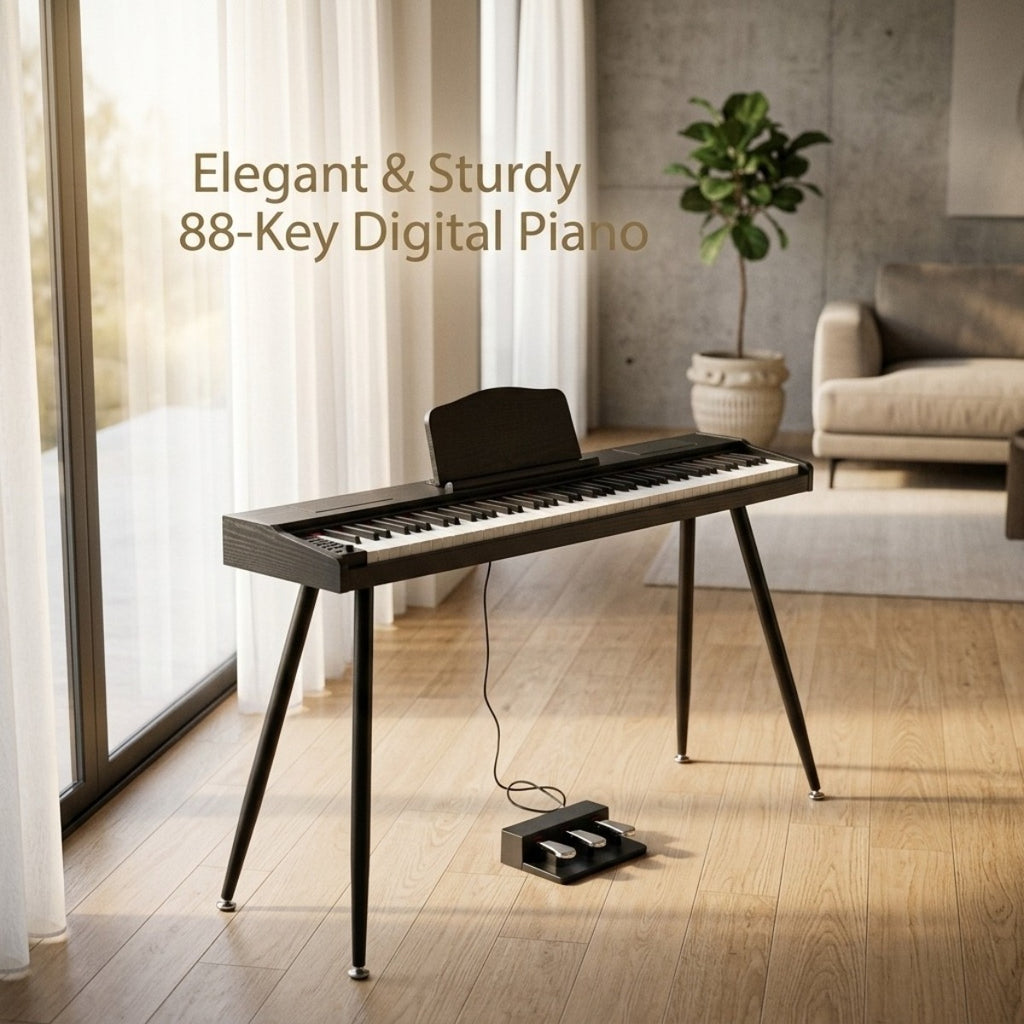 Glarry 88-Key Semi-Weighted Electric Piano, with Pedal, Electric Piano Kit for Beginner, All Experience Level, Birthday/Festival Gift for Music Lover, with Sticker, Cover Cloth
