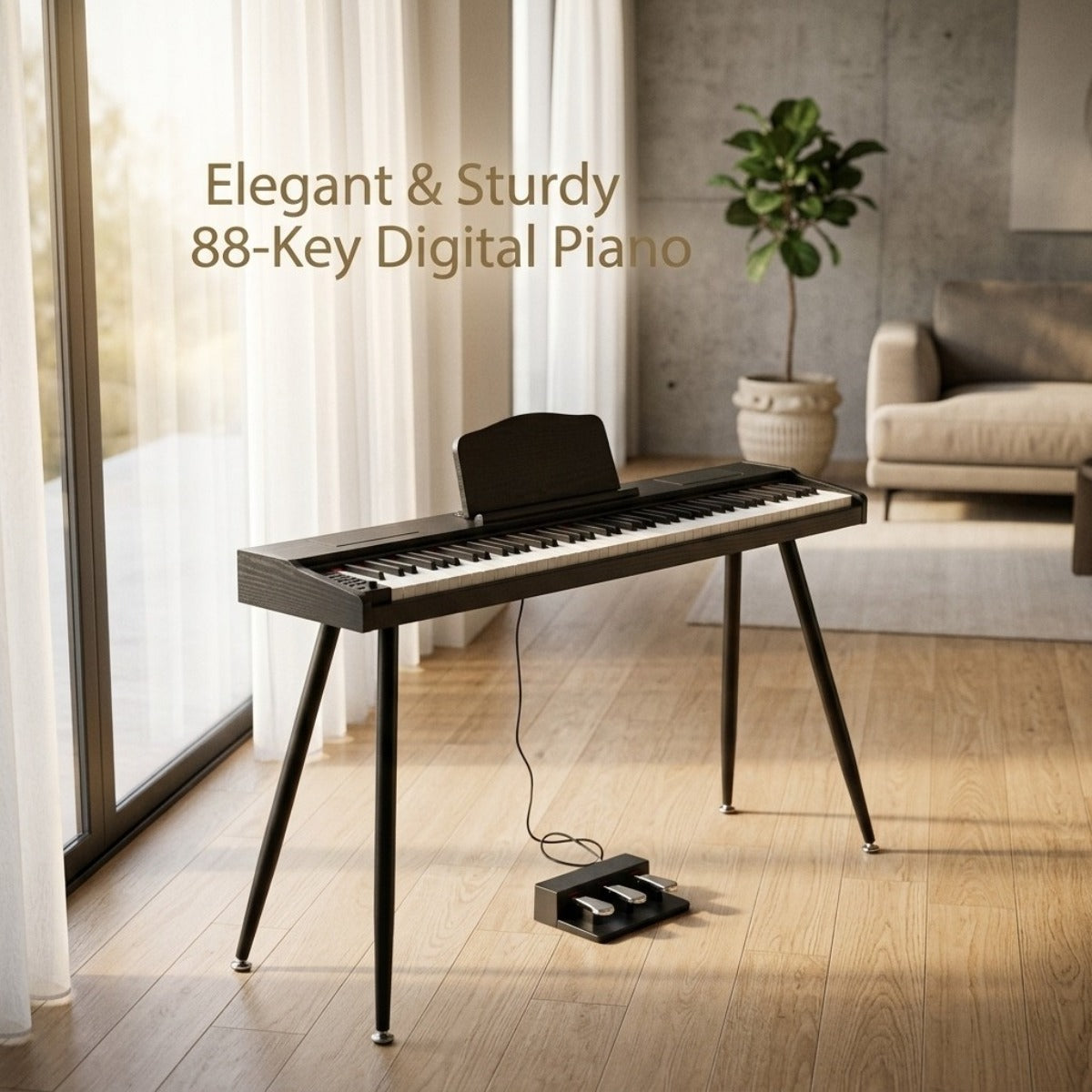 Glarry 88-Key Semi-Weighted Electric Piano, with Pedal, Electric Piano Kit for Beginner, All Experience Level, Birthday/Festival Gift for Music Lover, with Sticker, Cover Cloth
