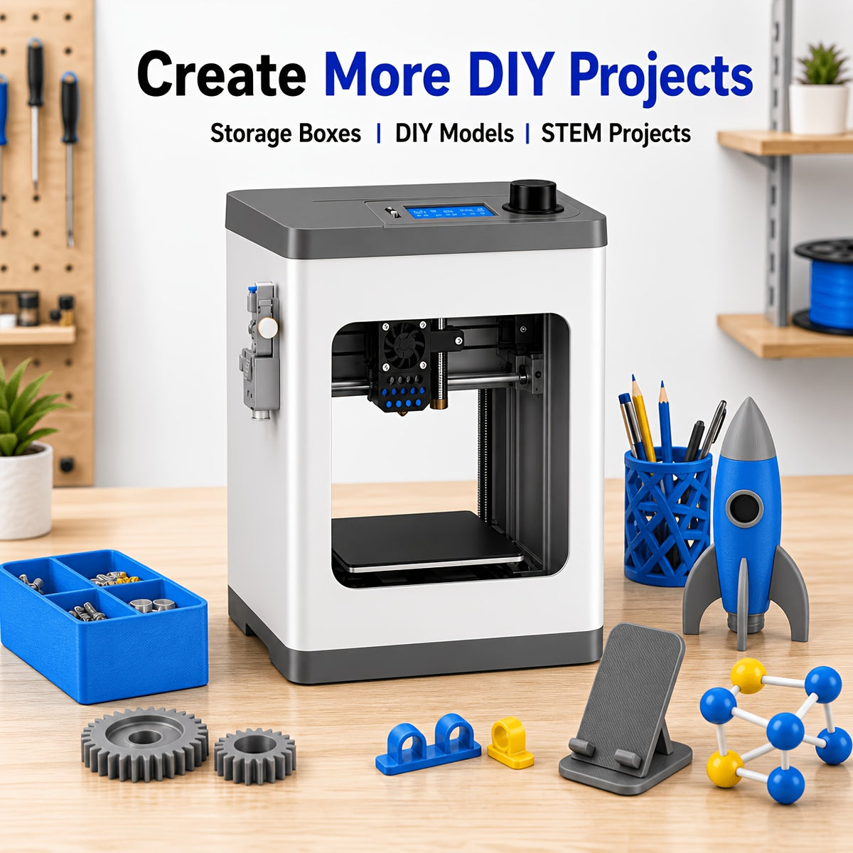 Tina2S V12 Mini 3d Printer Machine with Wi-Fi Cloud Printing, Fully Assembled Auto-Leveling 3D Printer for Beginners, Enhanced Extruder with Auto Filament Loading