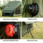 65 Sq.ft Inflatable Camping Tent For 3-4 Person, Self-Supporting Air Tent With Easy Setup, Windproof Cabin Tent With Mesh Windows, Portable Inflatable Tent For Outdoor Camping, Hiking, Backpacking & Travel