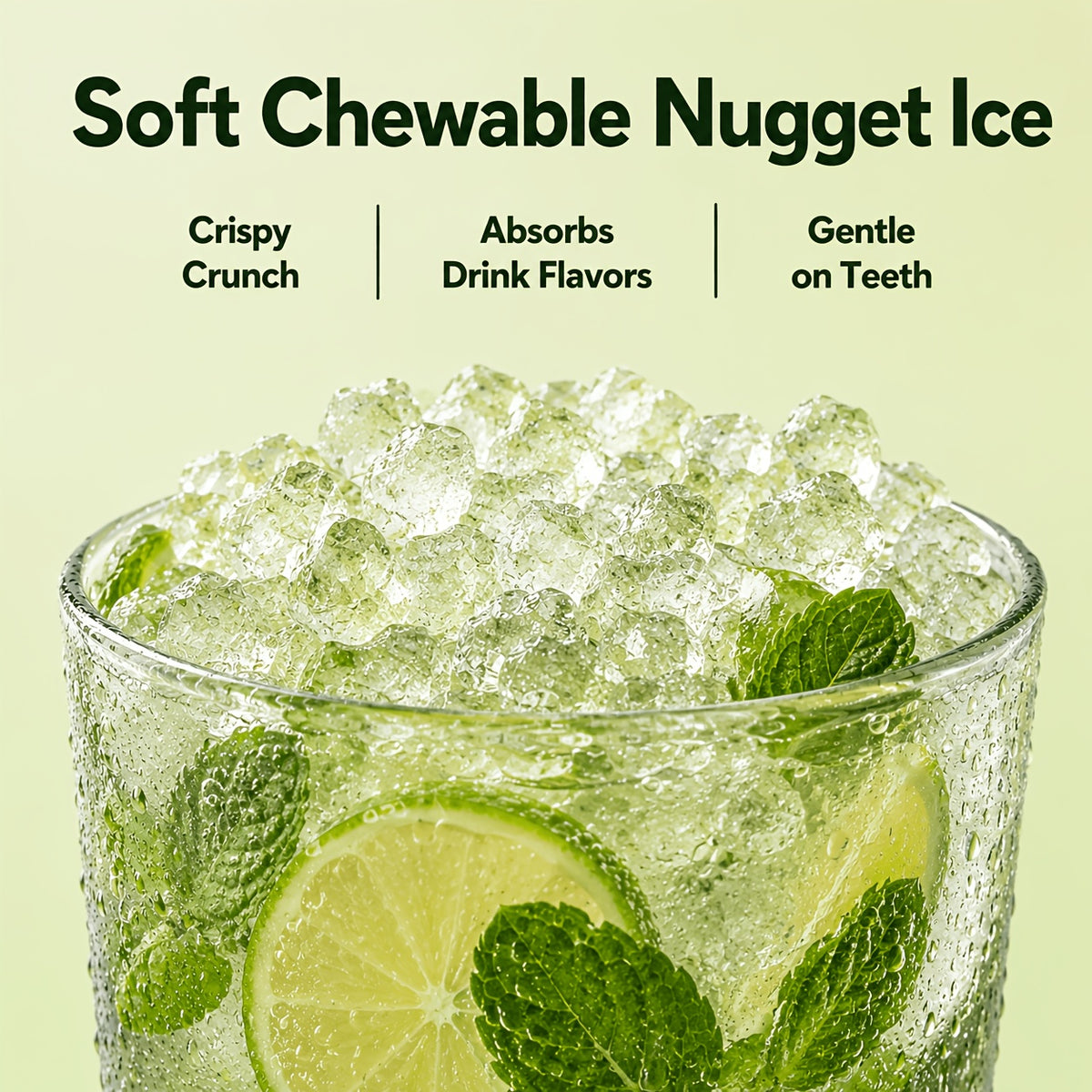 Countertop Nugget Ice Maker, Qunler 33 Lbs/Day Self-Cleaning Soft Chewable Pellet Ice Machine with Ice Scoop And Ice Basket for Iced Coffee, Soda, Tea, Cold Drinks, Kitchen, Office, RV, Camping, Black