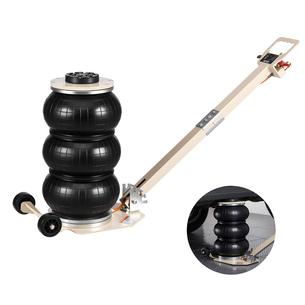 VEVOR Air Jack, 3 Ton/6613 lbs / 5 Ton/11023 lbs Triple Bag Air Jack, Airbag with Six Steel Pipes, Lift Up to 17.7 inch/450 mm /18.3 inch/464 mm, Pickup Truck Repair, White/Blue/Red