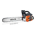 VEVOR 62cc Gas Chainsaw 3.8 HP Gas Powered 20 inch Chainsaw For Wood Cutting