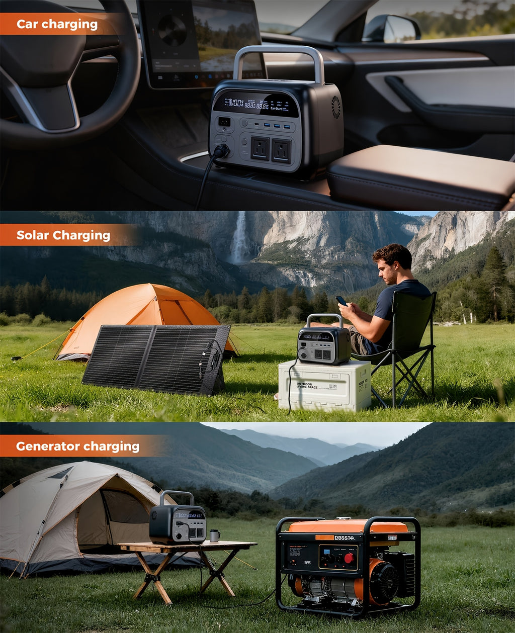 Ctolity Peak 1000W, Rate 500W Portable Power Station, 345Wh LifePo4 Battery, UPS Function, Pure Sine Wave, Backup Power for Home Blackout/ RV/ Camping, Emergency Power Supply, Compact Design, Durable Construction, Cell Phone Battery Charger