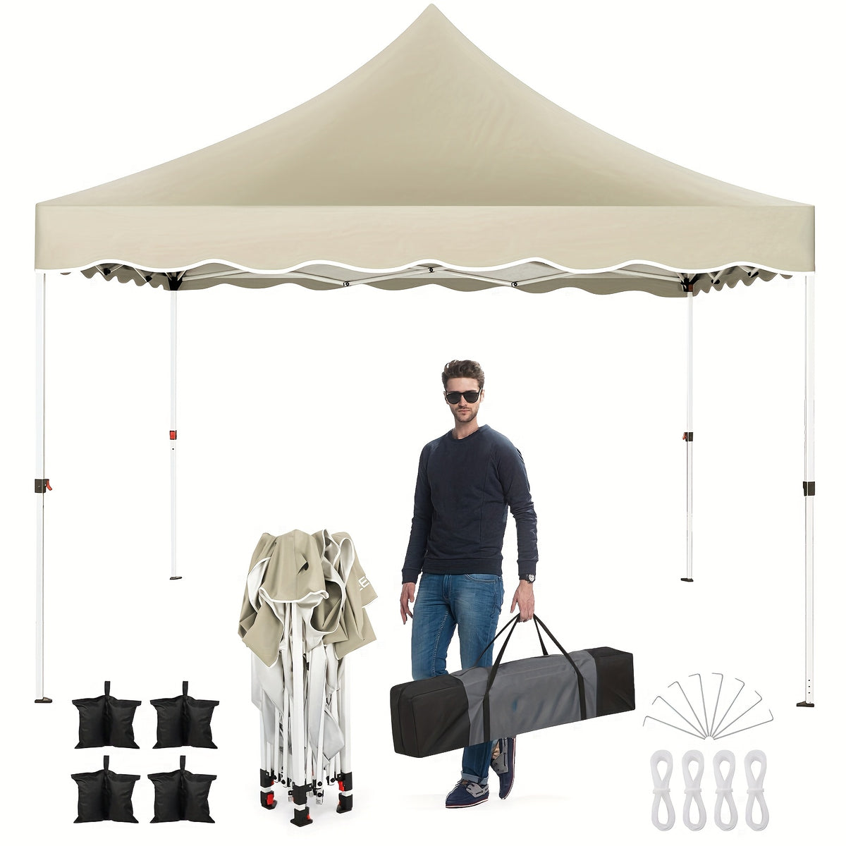 SANOPY 10x10ft Quick-setup Pop-up Tent | Fully Waterproof, Sunshade and UV Protection, Time-Saving and Portable, Perfect for Beach Enjoyment