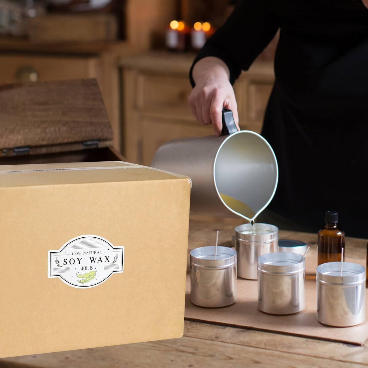 40LB Flake Soy Wax for Projects, a Natural Raw Material That Offers a Gentle And Non-Irritating Scent. Ideal for Crafting Candles, Cup Wax, And Scented Candles. Suitable for Adults, Beginners, And Teenagers, And Can Be Melted in The Microwave
