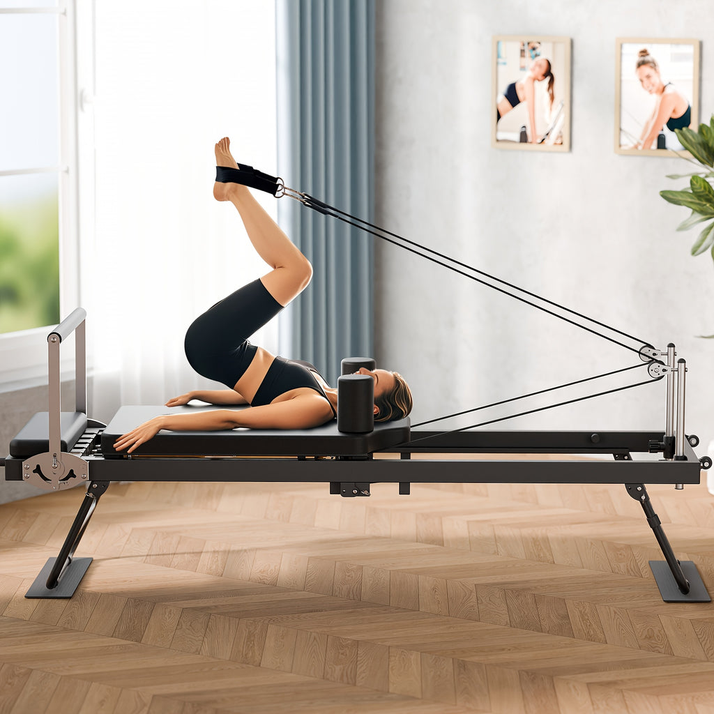 Foldable Pilates Reformer Machine, Professional-Grade Equipment for Home & Gym Workouts, Supports Up to 400 Lbs, Ideal for Beginners & Advanced Users