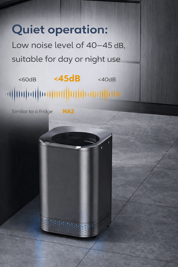 NAGUALEP Smart Waste Kitchen Composter – Electric Countertop Compost Bin, 2.5L, Stainless Steel