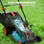 36V Brushless 19"/16" Cordless Lawn Mower with 4Ah Battery, 36V Battery Powered Walk-Behind Push Mowers, 6 Cutting Heights (25-75mm), 2-in-1 Mulching & Grass Collection, Foldable Handle for Vertical Storage