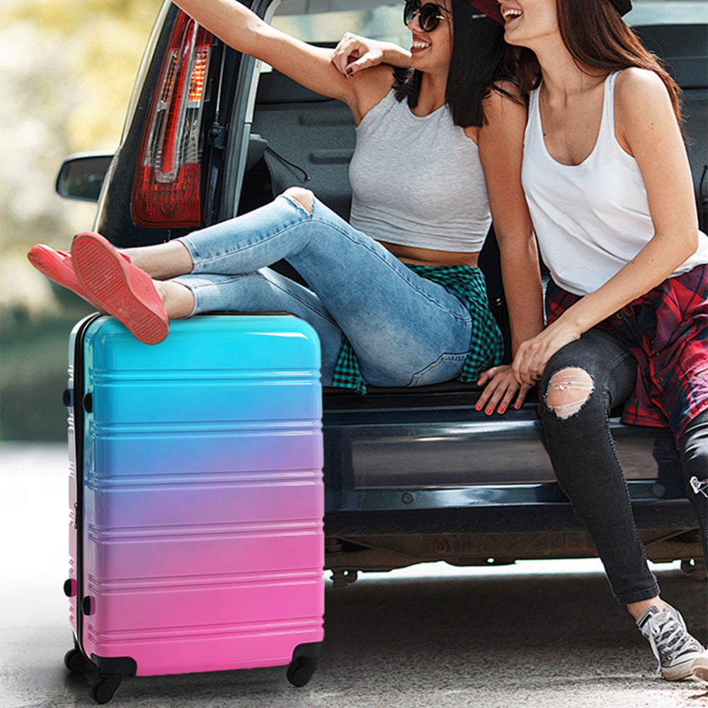 Merax Luggage Sets 3pcs, Hardside Expandable Suitcase Set with Spinner Wheels, Lightweight Gradient Color Luggage 20+24+28in