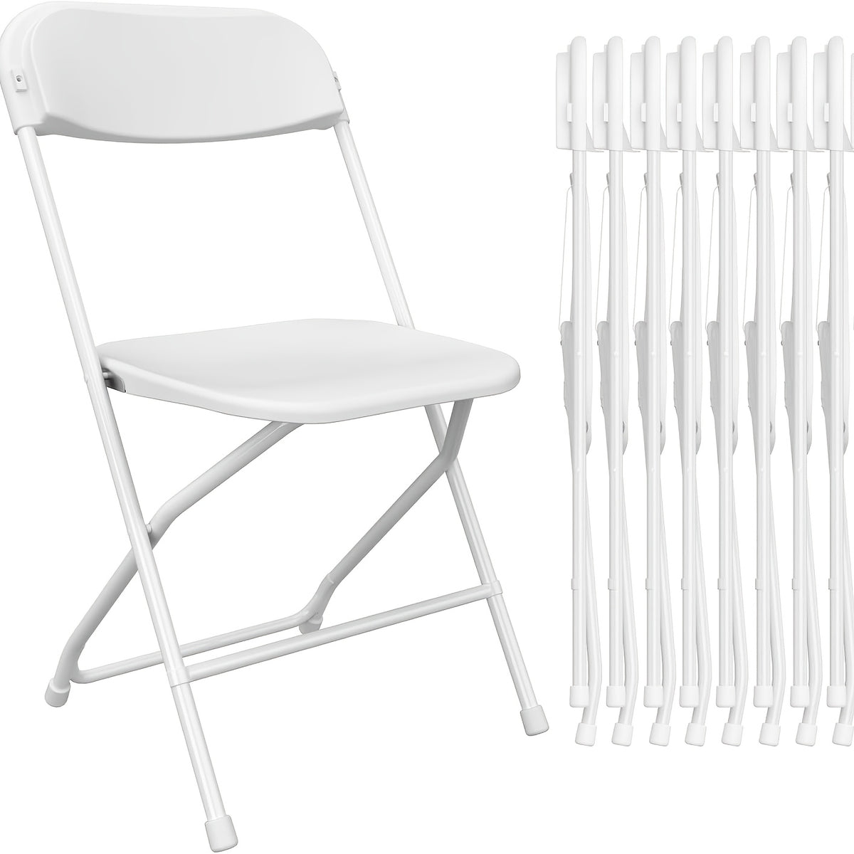 100/50/20 Pack Office Folding Chairs, Indoor/Outdoor Folding Chairs, Reinforced Plastic Seats With 350lb Weight Capacity, Commercial-Grade Stackable Seating, For Offices, Conference Rooms, Weddings
