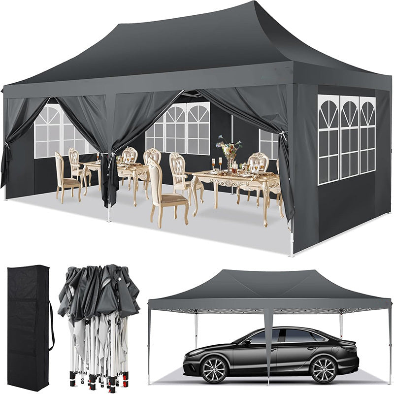 10X20Ft Pop Up Canopy Tent, Canopy with 6 Side Walls, Wedding Party Tent, Outdoor Gazebo Awning, 3 Adjustable Heights with Carry Bag, Heavy Duty Event Booth Waterproof Tent for Backyard, Lawn, Camping Party, Holiday Party, Outdoor Celebration