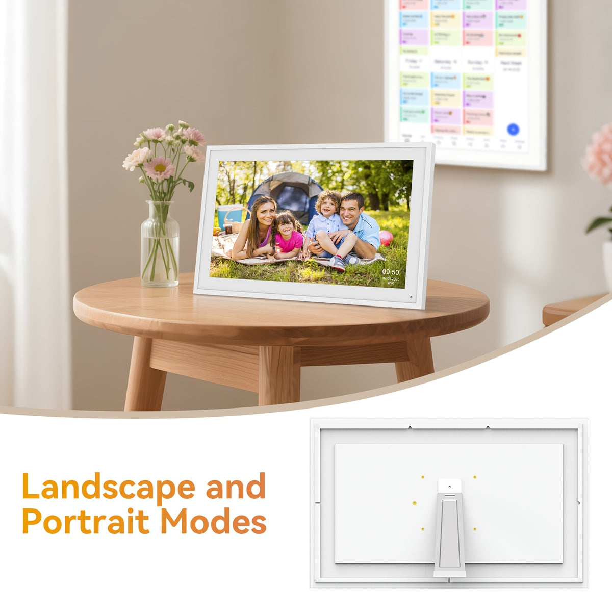 [Intelligent 1080P] TABWEE P15 Digital Calendar, 15.6 Inch Electronic Wall Calendar, Intelligent 1920 X 1080 FHD Touch Screen for Organising The Family Planner 2025, Digital Picture Frame(Includes Screws, A Dimension Inspection Card, And A Back Brace)