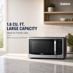 Galanz Multi-Function Microwave | 6 Auto Modes From Popcorn to Pizza, 1.6 Cu Ft Large Capacity, 1100W Efficient Heating, A Must-Have for Lazy Cooks