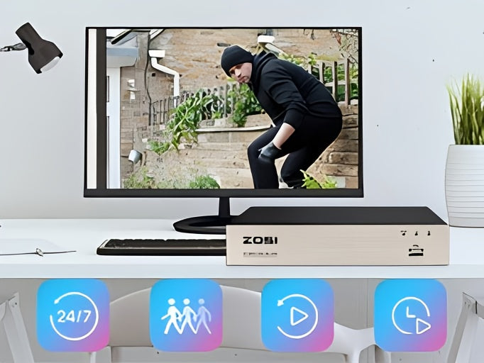 8-Channel 5MP Lite H.265+ ZOSI Wired Security Camera System - AI Human Vehicle Detection, 4-in-1 Output Signal, 8 x 1080P Surveillance Cameras with 60FT BNC Cables, Email Alert with Snapshots (No Hard Drive)