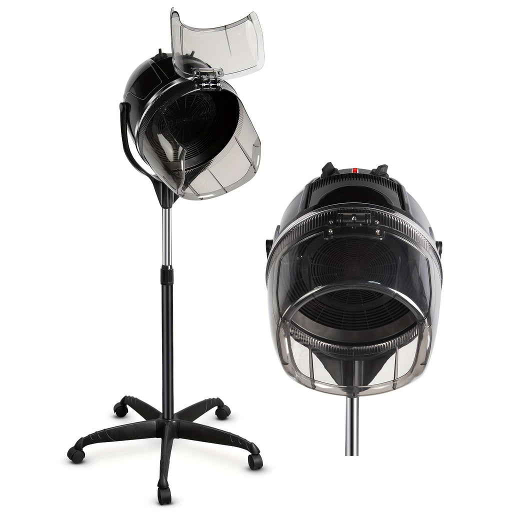 Professional Adjustable Hooded Bonnet Hair Dryer Stand with Rolling Wheels And Timer - Portable Floor-Standing Dryer for Home Salon And Beauty Spa, Bonus 3pcs Eyebrow Razors