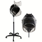 Professional Adjustable Hooded Bonnet Hair Dryer Stand with Rolling Wheels And Timer - Portable Floor-Standing Dryer for Home Salon And Beauty Spa, Bonus 3pcs Eyebrow Razors