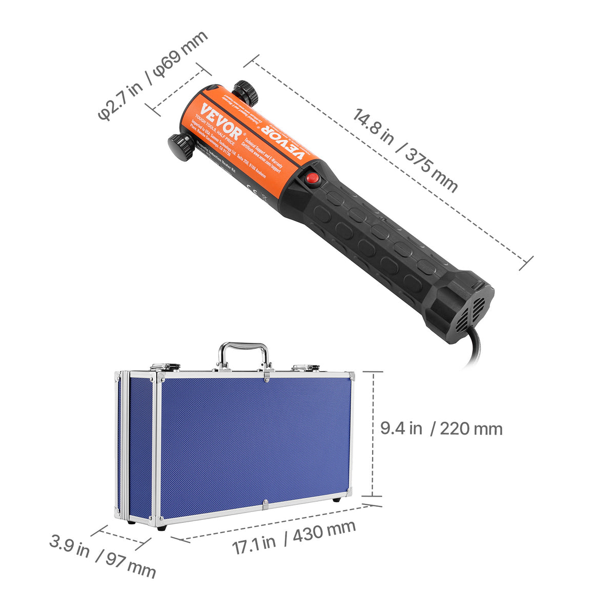 VEVOR 1KW Magnetic Induction Heater Hand-held Induction Heater for Bolts Removal