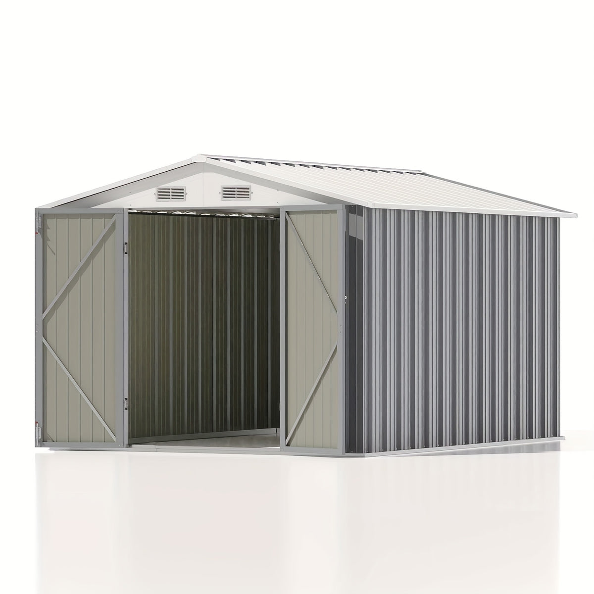 GUNJI 6X3.5 FT And 8X10 FT And 8X12 FT Outdoor Storage Shed, Large Metal Garden Shed with Lockable Waterproof Door, Garbage Cans, Pool Supplies, Tool Sheds for Backyard Garden Patio Lawn