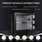 Large Home Safe Heavy Duty Fireproof Safe Box for Home Use with Removable Lock Box And Key Combination Lock, Anti-Theft Digital Safe Box for Home Office Business