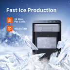 Countertop Nugget Ice Maker, 34/44Lbs Daily Production, Auto-Cleaning Pellet Ice Machine | Mini Fridge, Compact Refrigerator, Comes With Ice Scoop & Basket, Sonic Ice Machine Ideal For Home/Office/Kitchen