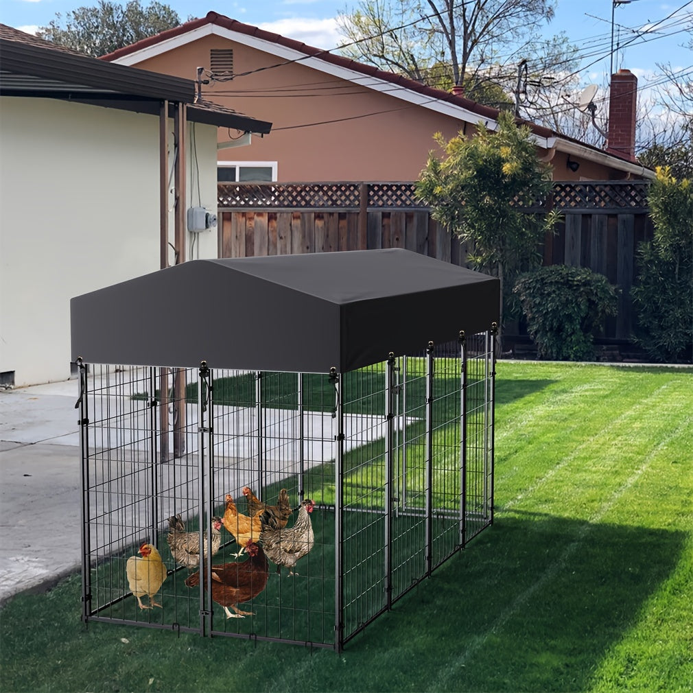 3 Size Metal Dog Kennel Large Outdoor Welded Wire Dog Kennel Pet Playpen Heavy Duty Dog Crate Cage
