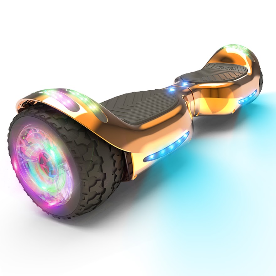 6.5-Inch Hoverboard with 10-Mile Range and 7 MPH Top Speed, Self-Balancing Electric Scooter with Dual Motors, Portable Design and Smooth Riding Performance. The compact 6.5-inch wheels provide responsive handling and easy control, while the rechargeable b