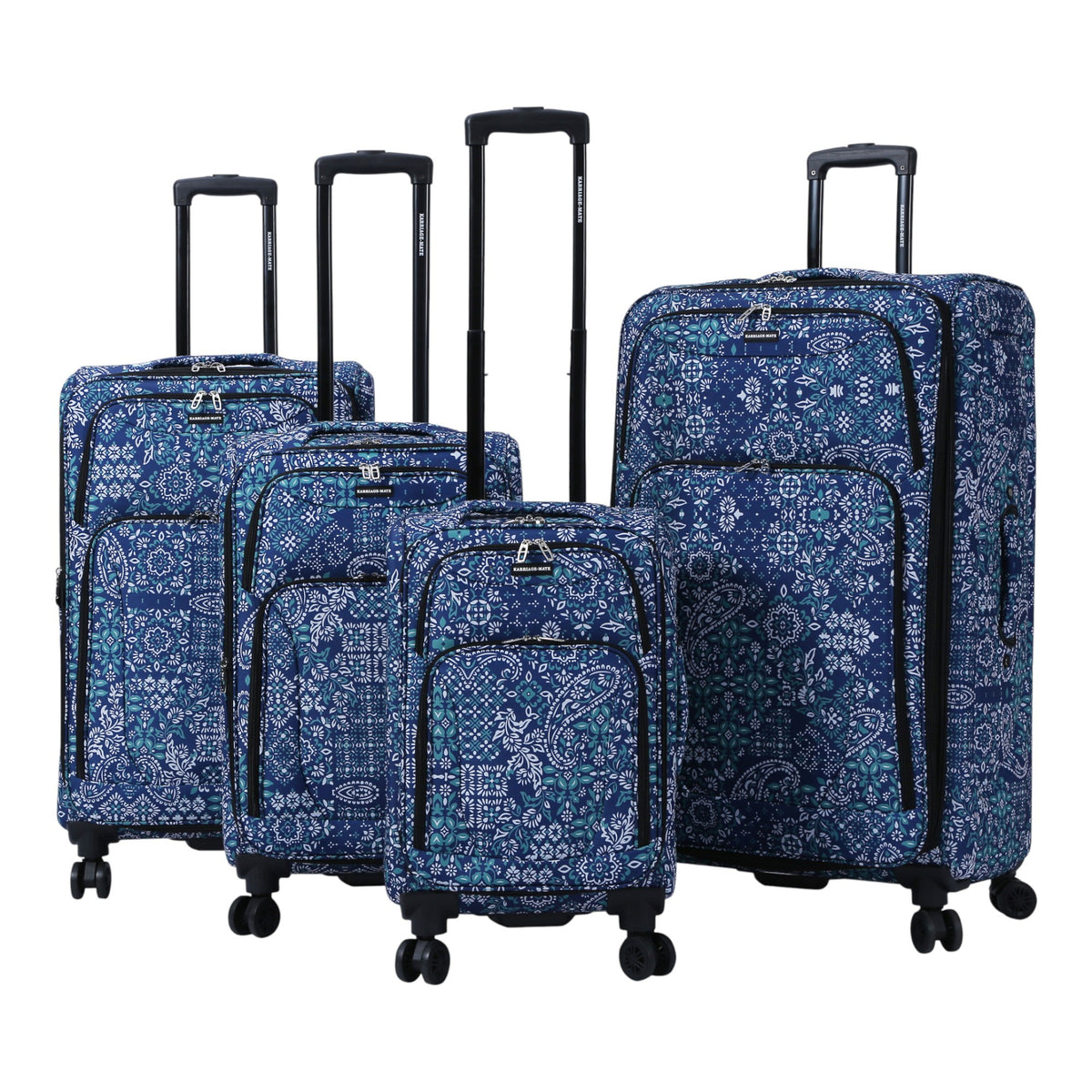 4-Piece Softside Spinner Luggage Set (20+24+28+32 inch) Lightweight Travel Suitcases with 360° Wheels, Telescopic Handle, Multi Pocket Design