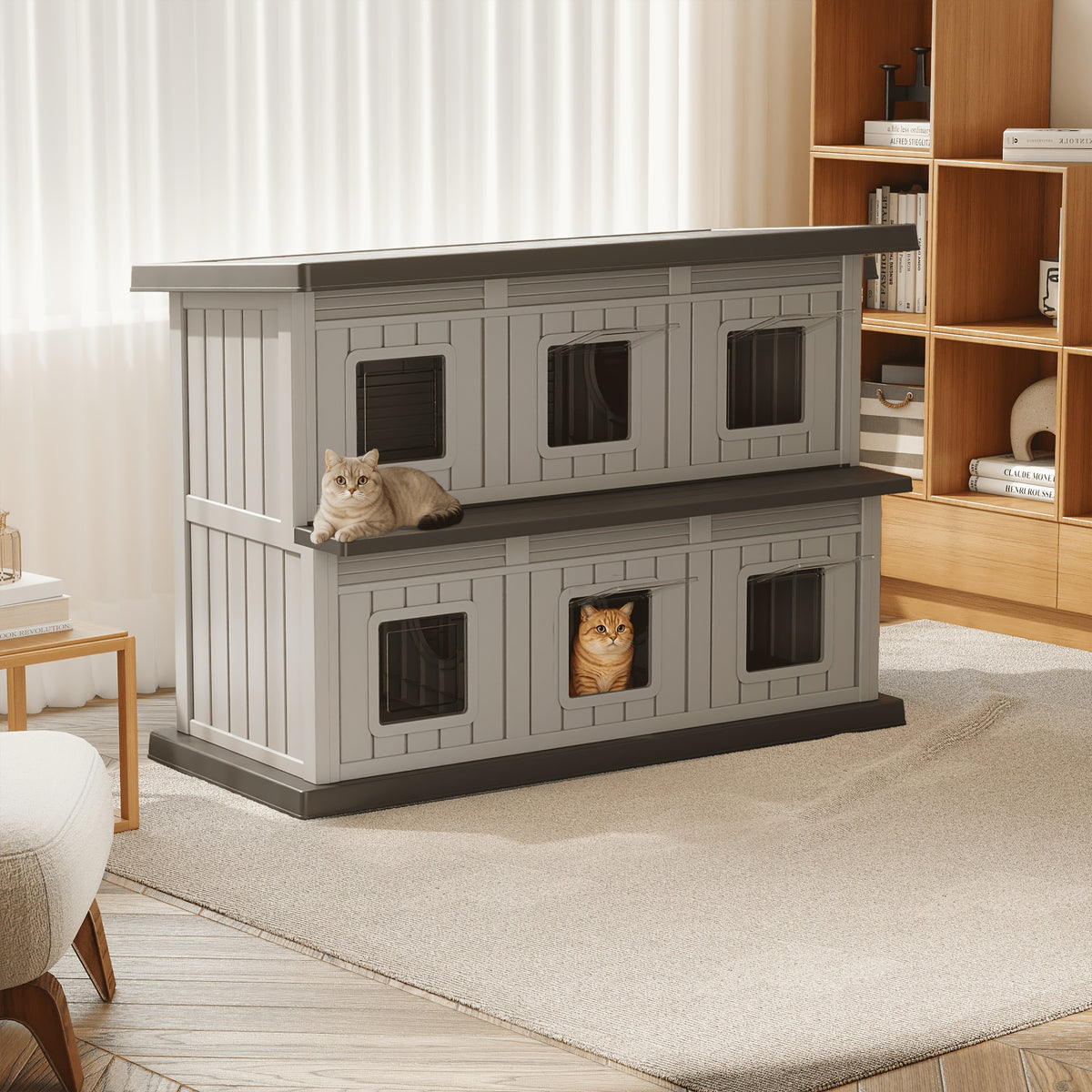 Double-layered Stray Cat Shelter, Suitable For Both Indoor And Outdoor Use, Providing A Windproof And Warm Shelter, Sturdy And Resistant To Scratching And Biting, Capable Of Accommodating Multiple Pets, Ducks, Chickens, Perfect Gift For Christmas