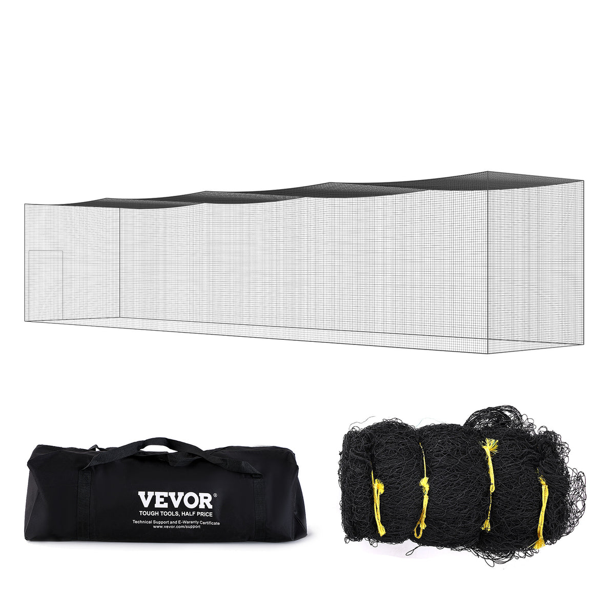 Baseball Batting Cage Net by VEVOR, Fully Enclosed PE Practice Netting in 35, 55 or 70 ft Options — Net Only