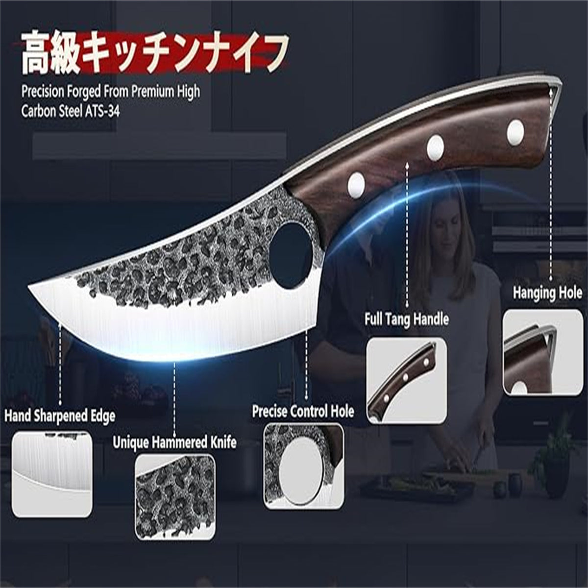 Serbian Chef Knife Set, Hand Forged Butcher Knife 15 Pcs Set with Knife Bag, Kitchen Knife Set, Meat Cutting Knife, Chest Trimming Knife, Christmas Gift for Men