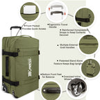 3-Piece Softside Luggage Set 20/26/30in Waterproof Travel Suitcase with 2 Wheels & Telescopic Handle, Durable Trolley Bag for Vacation & Adventure