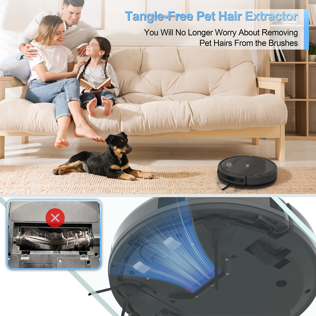 2026 Robot Vacuum Cleaner with 7000Pa Powerful Suction, Tangle-free Pet Hair Extraction, And A Detachable Mop, It Sweeps, Vacuums, And Mops Hard Floors And Carpets Effortlessly.