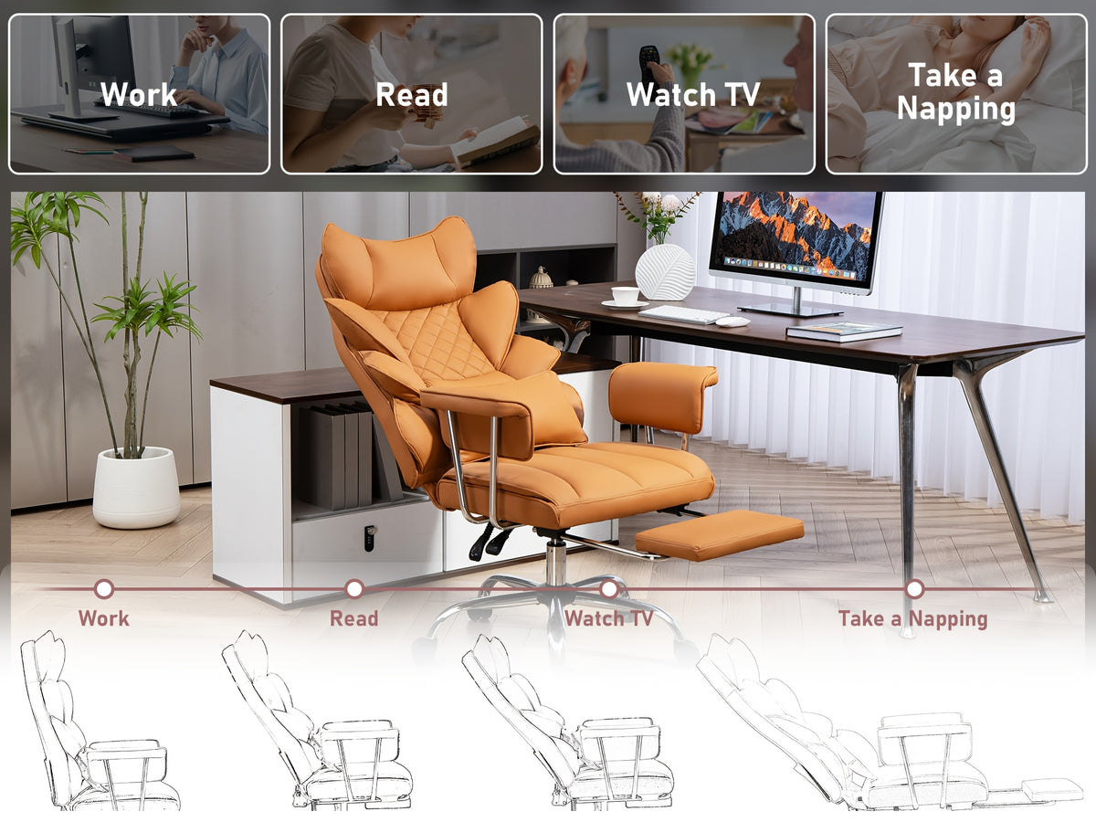 Heavy-Duty Office Chair Designed for Individuals Up to 500 Pounds, Featuring a High Back, Gaming Style with a Footrest, Ergonomic Design, And Adjustable Height with Fixed Soft Armrests