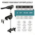 46 Lbs/62 Lbs Electric Tow Hook Motor, Stern Mount, Telescopic Handle, Universal Propulsion, Suitable for Kayaks, Lure Boats, And Fishing Boats