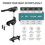 46 Lbs/62 Lbs Electric Tow Hook Motor, Stern Mount, Telescopic Handle, Universal Propulsion, Suitable for Kayaks, Lure Boats, And Fishing Boats