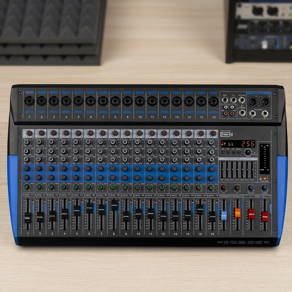 [Audio Mixer Board] 8/12 Channel Audio Mixer Board with Mobile Wireless Control, 48V Phantom Power, 250+ Sound Effects & 3-Band EQ Suitable for Karaoke, Live Band, Stage, Conference,, for Theater, Pub, Party, Recording System