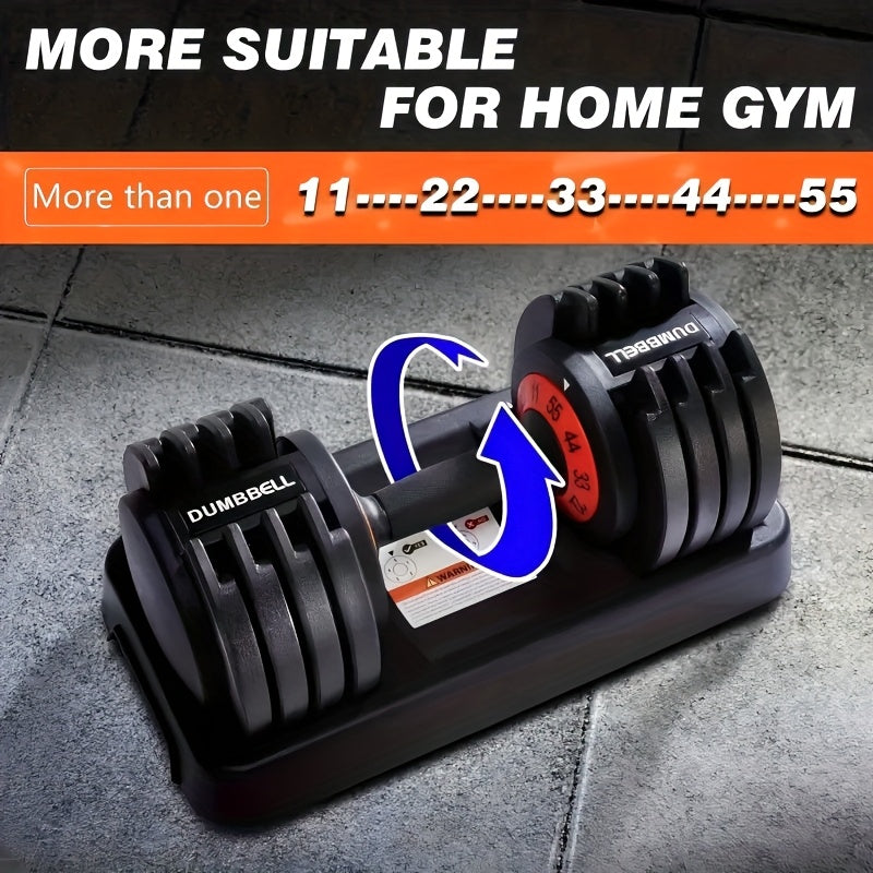 55 Pound Pair Of Adjustable Dumbbells, 2pcs Set With Tray, 5-in-1 Gear, 110 Pound Free Weight Dumbbell Set, Men'S And Women'S Fitness Equipment, Professional Strength Training Equipment, Suitable For Home Leisure And Gym Training, Office