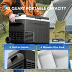 Upgraded 10/32/43 QT Portable Compressor Fridge Freezer, 15 Mins Quick Cooling, ECO & MAX Dual Modes, 3-Level Battery Protection, Ideal for Camping RV Home Use