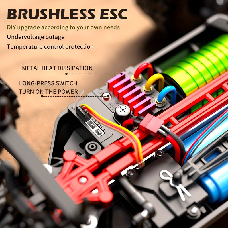 75KM/H Remote Control Racing Car, 4WD Remote Control Car Professional Racing Brushless Electric High Speed Off-Road Drift Remote Control Toy