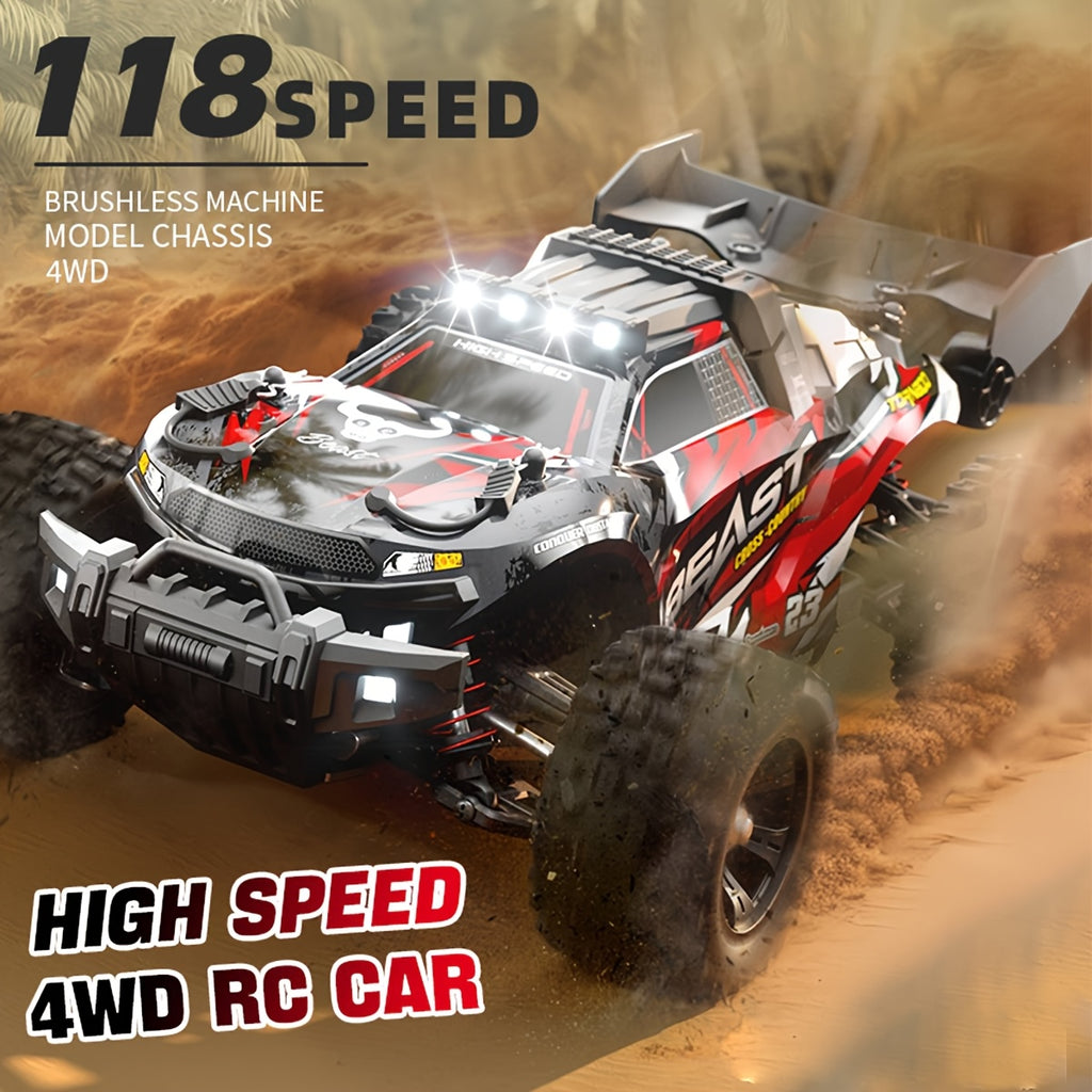 1:10 Scale Brushless RC Car High Speed 4WD Off Road Drift Racing Truck Professional Remote Control Toy for Birthday Easter Gifts