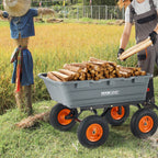 Garden Dump Cart – VEVOR 6.48 cu. ft. Yard Wagon for Heavy Loads and Tractor or Lawnmower Towing