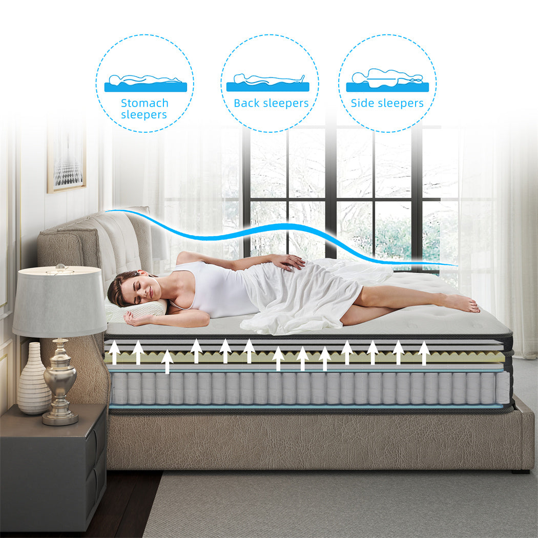 10" 12" 14" Twin Full Queen King Size Mattress In a box Memory Foam Hybrid Pocket Spring Medium Firm Luxury Bed